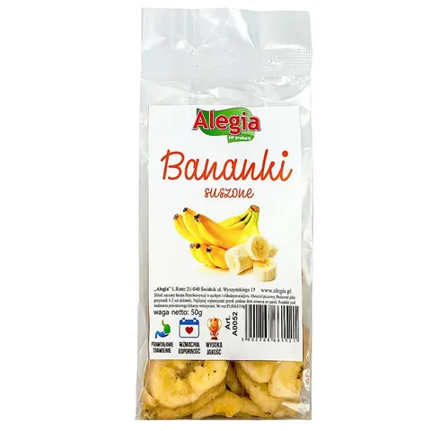 Alegia Przysmak Banany Suszone 50g A0052