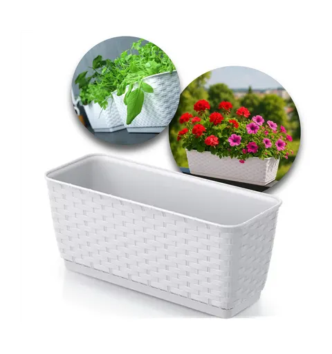 Doniczka balkonowa 30 cm Ratolla Case P 3L biały Prosperplast