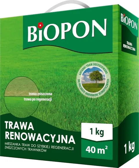 Biopon Nasiona Trawa Renowacyjna 1kg Na 40m2