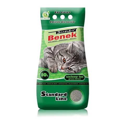 Super Benek Zielony Las Żwirek Dla Kota Bentonitowy 10 L