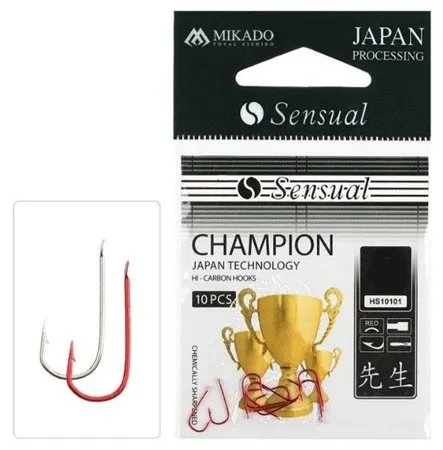 Haczyk Sensual - Champion Nr 10 Red - Torebka 10szt Hs10101-10r