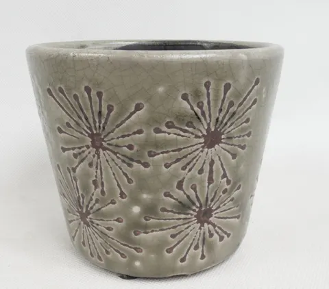 Osłonka Ceramiczna Zielona W Kleksy 14x12 Cm Canea