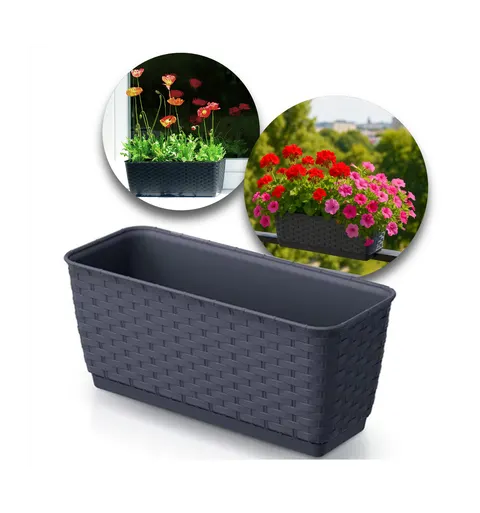 Doniczka balkonowa 30 cm Ratolla Case P 3L antracyt Prosperplast