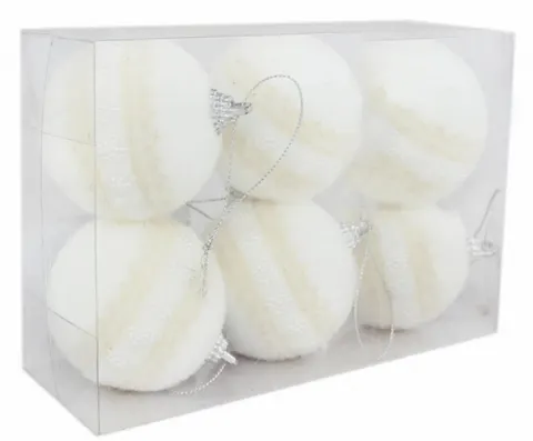 Bombki Choinkowe Kule Białe 6cm Komplet 6szt