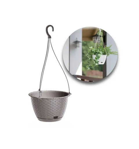 Doniczka wisząca Ratolla Round mocca 24 cm Prosperplast