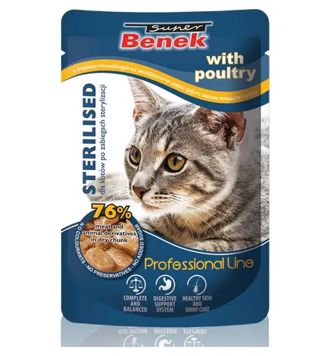 Karma Mokra Super Benek Sterilised Z Drobiem 100g
