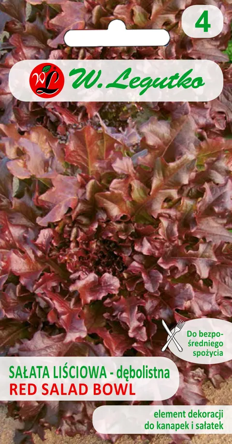 Nasiona Sałata Czerwona Liściowa Salad Red 1g Legutko Grc4