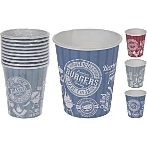 Komplet Kubków Papierowych 10x250ml Mix na gilla pikniki
