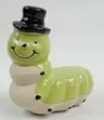 Kwietnik Ozdoba Ceramiczna Zielona Gąsienica 9x10 1095826