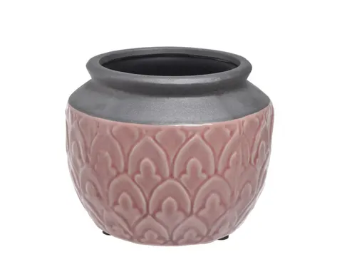 Osłonka ceramiczna GARNIEC różowa 13,5x11 cm