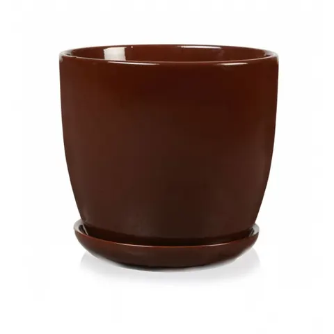 Doniczka Amsterdam Brązowa Z Podstawką 20 Cm 02.459.20 Polnix