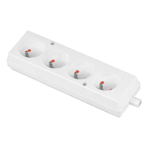 Listwa zasilająca czterokrotne z uziemieniem 4x2P+Z 16A 250V, rozbieralne, GN-470 BIAŁY; T-10476, PLASTROL