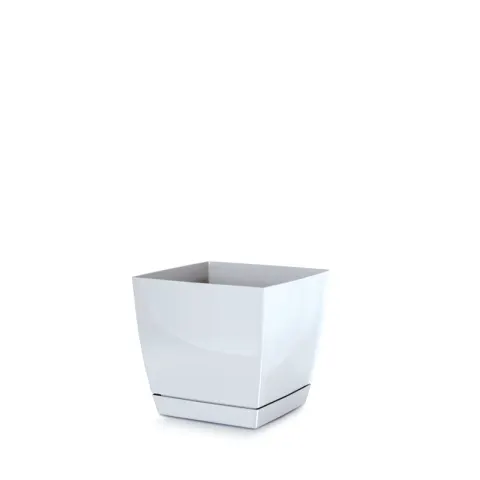 Doniczka plastikowa Coubi Square P Biała 15,5 cm