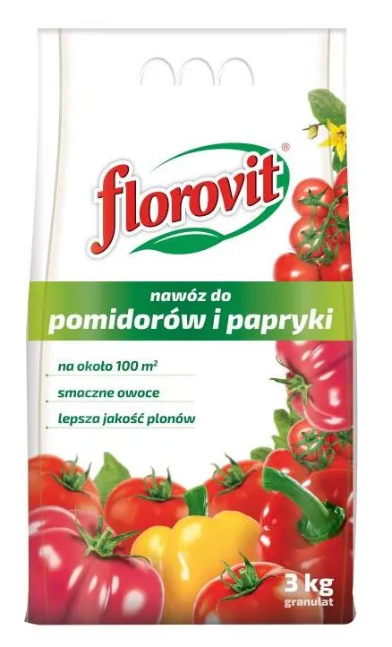 Nawóz do pomidorów i papryki 3kg FLOROVIT INCO gwarantuje prawidłowy wzrost i plonowanie, poprawia wybarwienie i jakość
