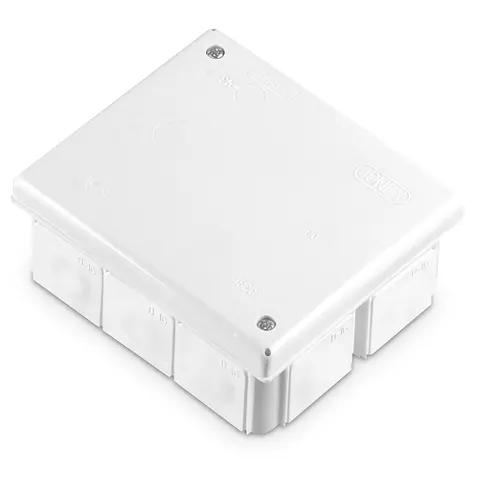 Puszka instalacyjna BIAŁA, izolacyjna, odgałęźna, 10-wlotowa, n/t, z dławicami D 16, IP-54, wym. 80x95, PK-104; T-11135, PLASTROL