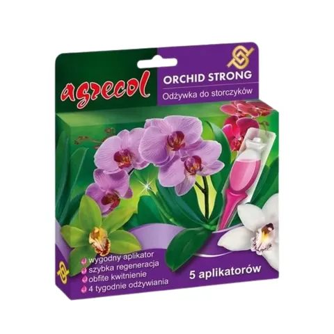 Nawóz do storczyków Orchid Strong 5x30ml Agrecol odżywka, wygodny aplikator, szybka regeneracja, obfite kwitnienie