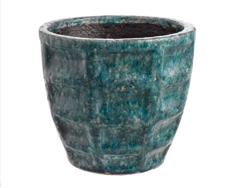 Osłonka ceramiczna niebieska 16,5×13,5 cm