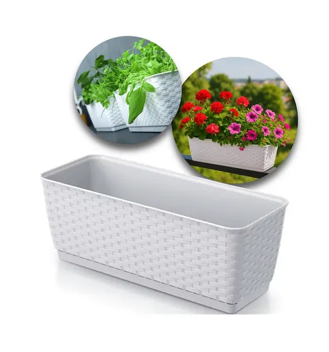 Doniczka balkonowa 40 cm Ratolla Case P 6L biały Prosperplast