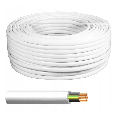 Przewód YDY 4x10 żo 450/750V instalacyjny okrągły biały, bęben zwrotny 500m; NKT CABLES