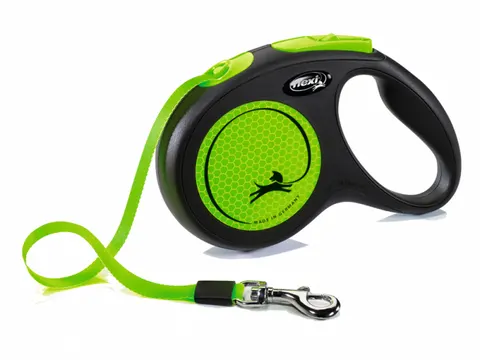Smycz Automatyczna Taśma 5m New Classic Zielony Neon M Flexi