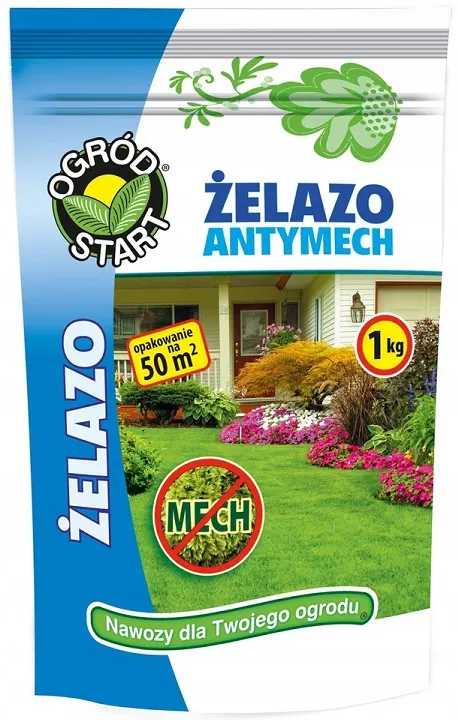 Nawóz Żelazo Antymech 1kg OGRÓD START skuteczny nawóz na mech, stymuluje trawnik do szybkiej regeneracji