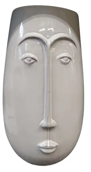 Osłonka ceramiczna Twarz 30 cm brudna biel