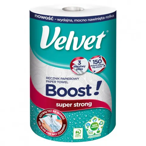 VELVET Ręcznik papierowy 3-warstwowy 150 listków BOOST, 1 szt