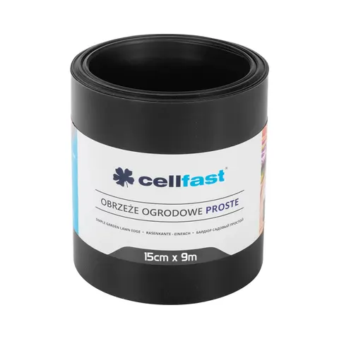 CELLFAST Obrzeże ogrodowe proste czarne 15cm x 9m