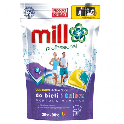 MILL PROFESSIONAL Kapsułki do prania ACTIVE SPORT DUO CAPS DO BIELI I KOLORU, 30 szt