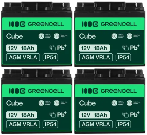 4 x akumulator Green Cell AGM VRLA 12V 18Ah