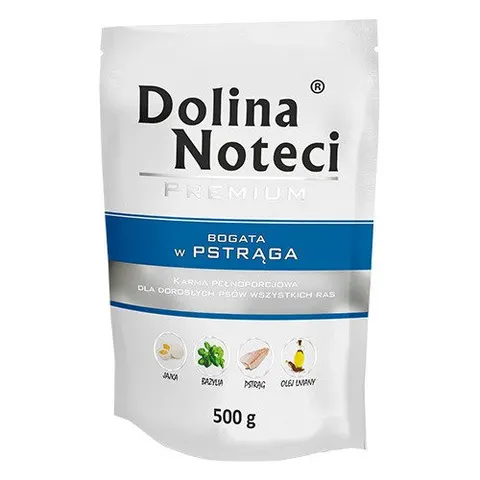 Dolina Noteci Premium dla psa Bogata w pstrąga 500 g