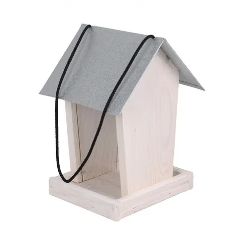 Karmnik Dla Ptaków Zasypowy Drewno Plexi 18,5x18x26,5 Cm Biały Td419.B Tin Tours