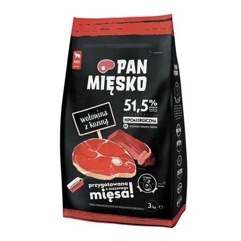 Karma sucha Pan Mięsko Wołowina z koziną 3 kg