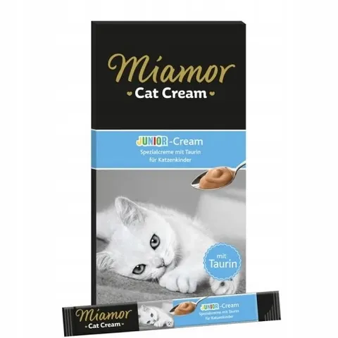 MIAMOR JUNIOR CREAM Pasta Mleczna z Tauryną Dla Kociąt i Młodych Kotów 6x15g