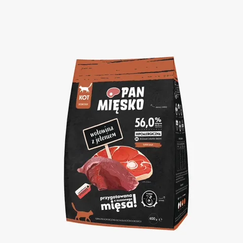 PAN MIĘSKO - karma sucha dla kotów - wołowina z jeleniem