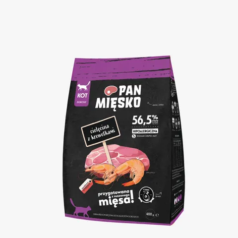 Karma sucha Pan Mięsko Cielęcina z Krewetkami 400 g