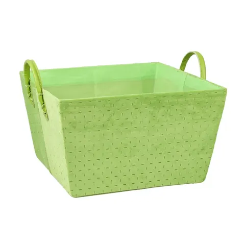 Koszyk Welurowy Z Uchwytami Zielony 30xh22cm Tin Tours