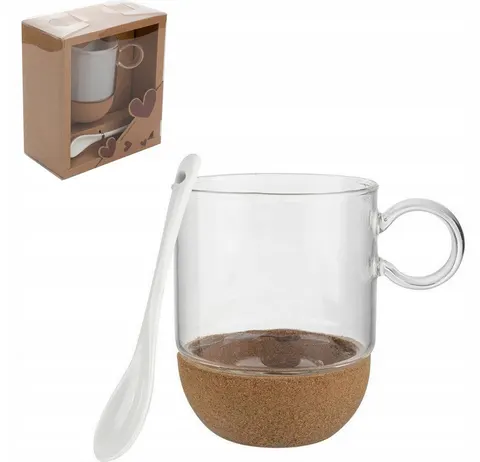 Kubek Szklany Na Korkowej Podstawce Florina 240ml