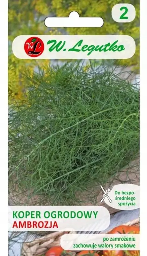 Koper ogrodowy Lukullus 5g Legutko nasiona kopru ogrodowego wczesnego, silnie rosnącego o intensywnym aromacie do kiszenia