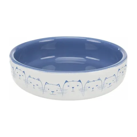 Trixie Ceramiczna miska dla kota 0,3 l Ø 15 cm - biało-niebieska