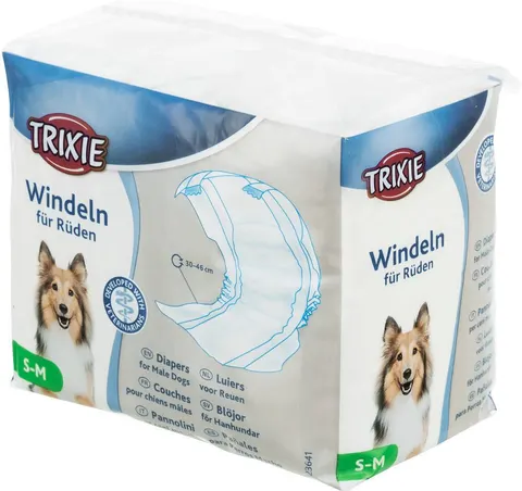 PIELUCHY PAMPERSY DLA PSA DOROSŁE PSY DLA SAMCA TRIXIE S-M 30-46cm/12szt