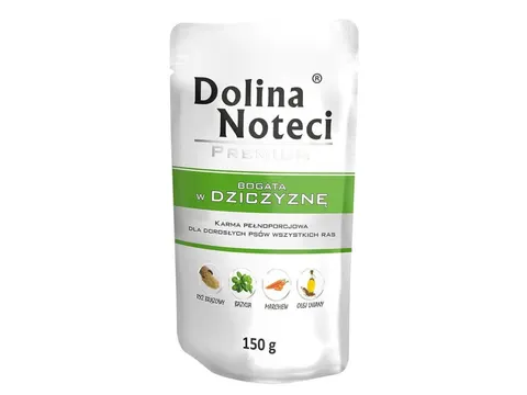 DOLINA NOTECI Mokra karma dla psa PREMIUM BOGATA w DZICZYZNĘ 150g