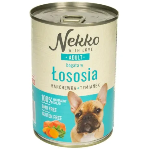 Nekko Adult Łosoś/March/Tymianek 400G Karma Mokra Dla Psa