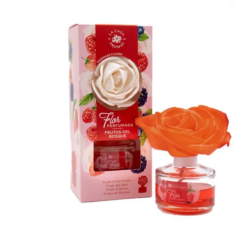 LA CASA DE LOS AROMAS FLOR PERFUMADA Dyfuzor zapachowy w formie kwiatu CZERWONE OWOCE, 65 ml