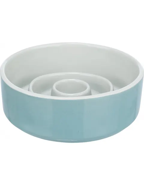 Slow Feeding, Miska Ceramiczna, Dla Psa/Kota, Szaro/Niebieska, 0.45 L/