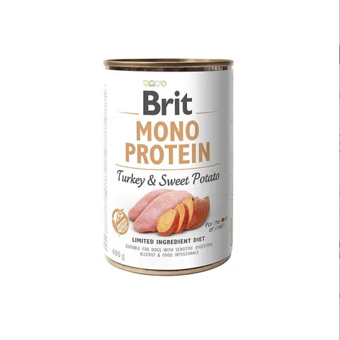BRIT MONO PROTEIN turkey & sweet potato INDYK karma mokra dla psa 400G