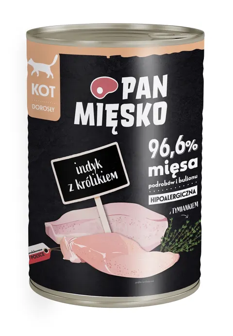 Karma Mokra Pan Mięsko Indyk Z Królikiem 400g