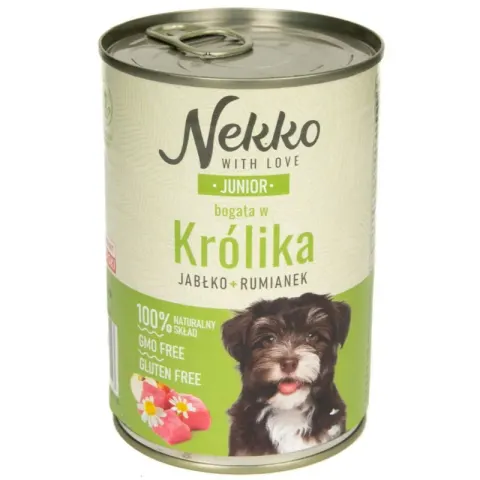 Nekko Junior Królik/Jabłko/Rumianek 400G Karma Mokra Dla Psa