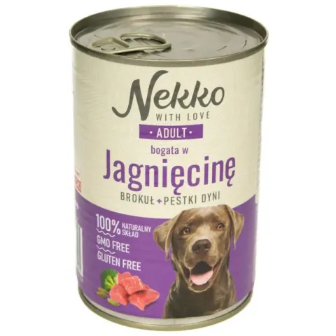 Nekko Adult Jagn/Brokuł/Pest.Dyni 400G Karma Mokra Dla Psa