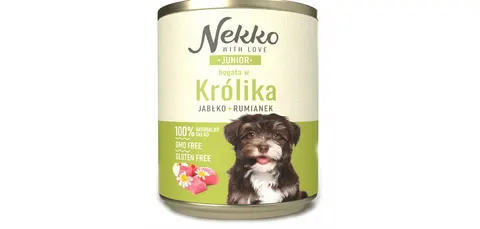 Nekko Junior Królik/Jabłko/Rumianek 800G Karma Mokra Dla Psa